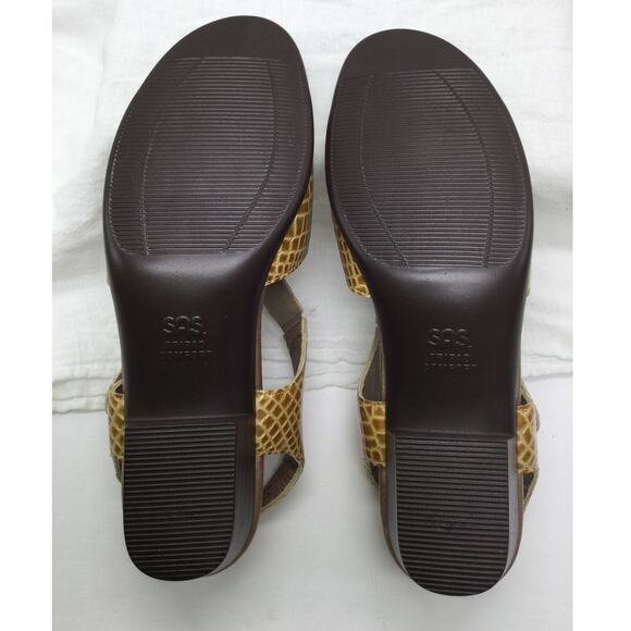 SAS Suntimer Heeled Leather Sandal Womens 10.5 N Comfort Shoe New - Picture 7 of 8